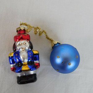 Santa Soldier Ball Handpainted Blown Glass Ornaments Greenbrier Christmas House